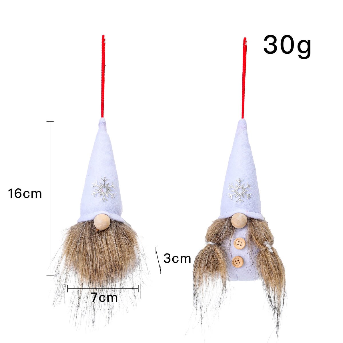 Christmas Gnome Hanging Ornaments — Set of 2