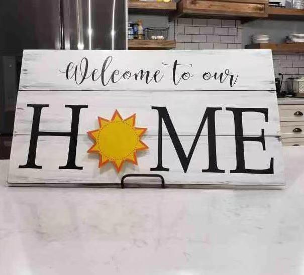 Wooden Christmas Welcome Sign