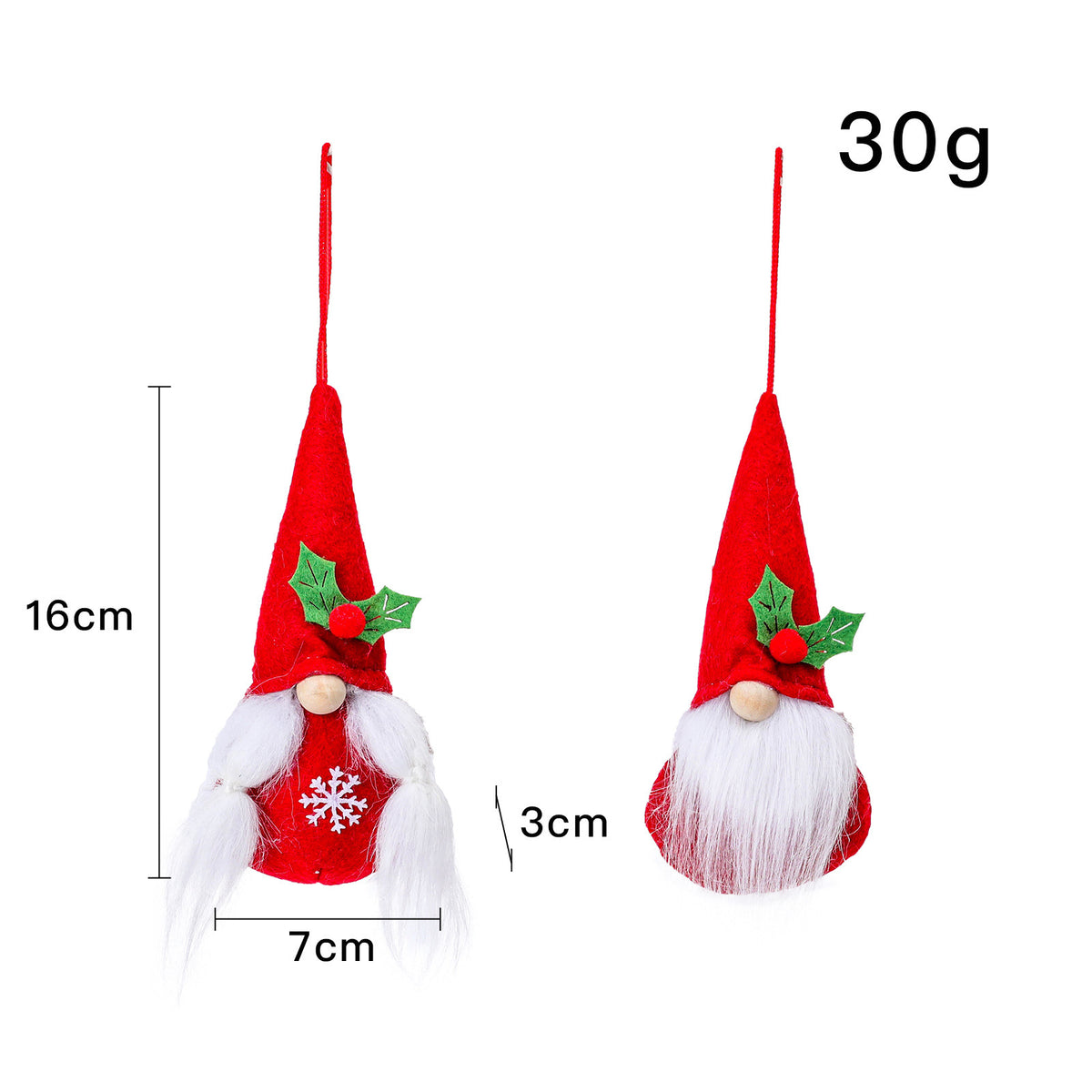 Christmas Gnome Hanging Ornaments — Set of 2