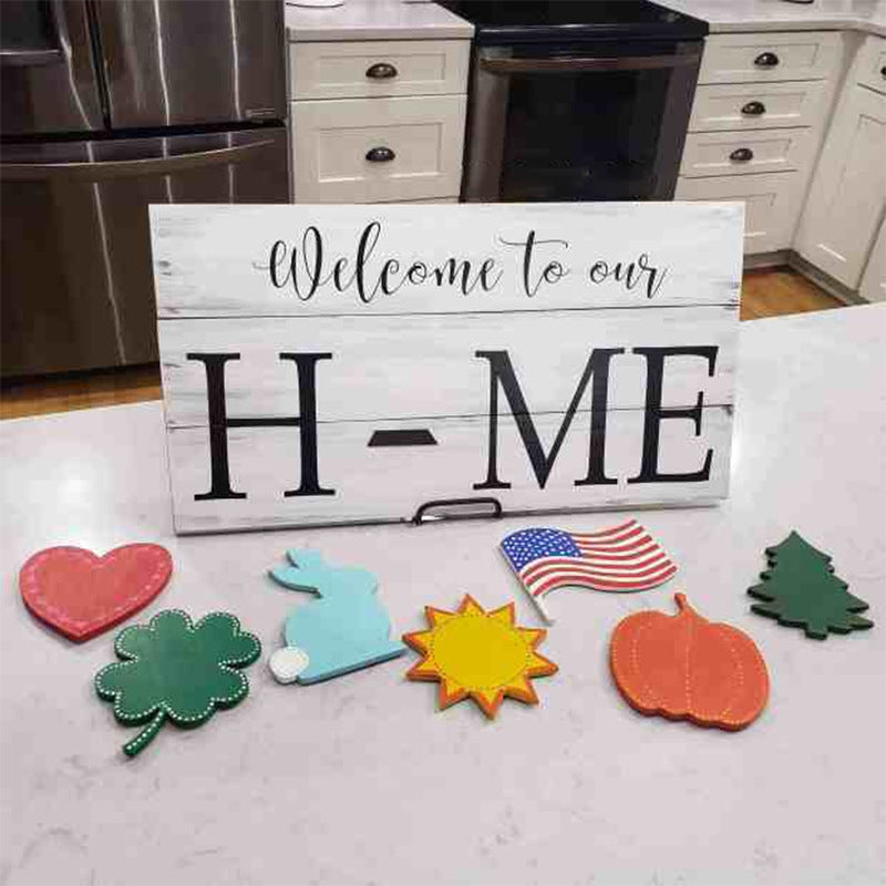 Wooden Christmas Welcome Sign