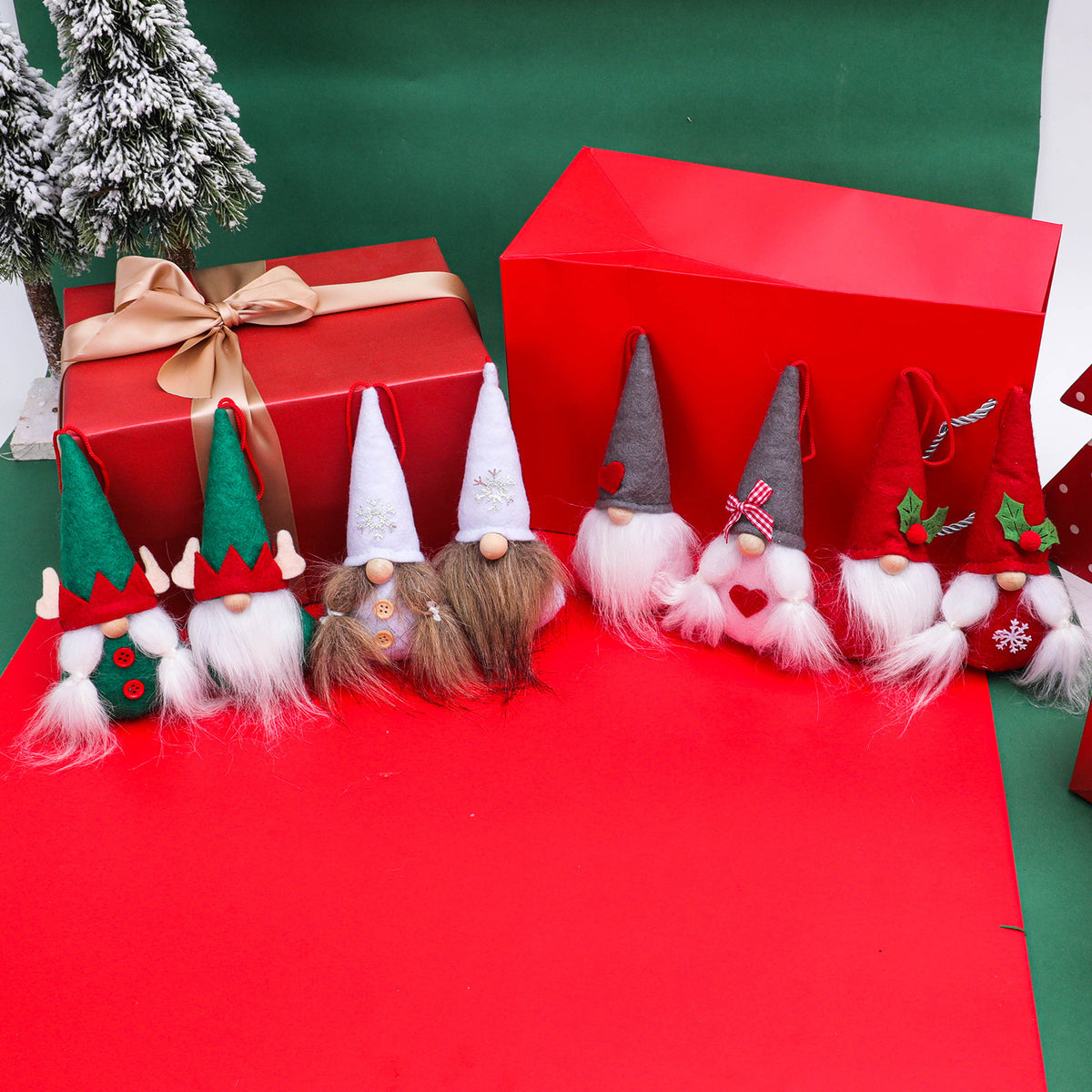 Christmas Gnome Hanging Ornaments — Set of 2