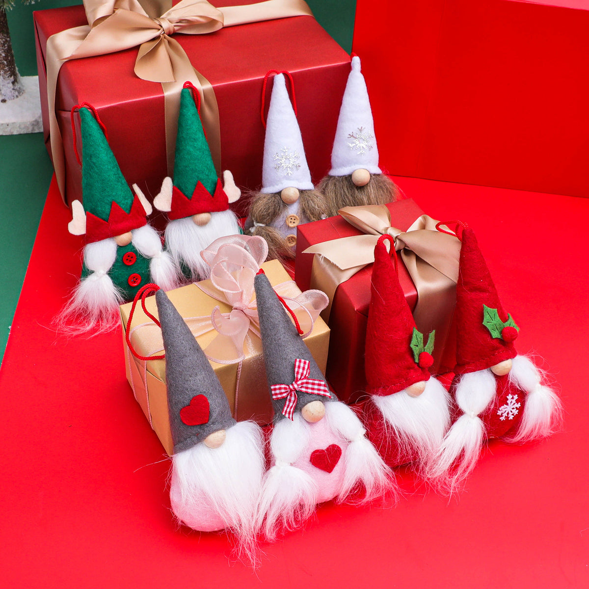 Christmas Gnome Hanging Ornaments — Set of 2
