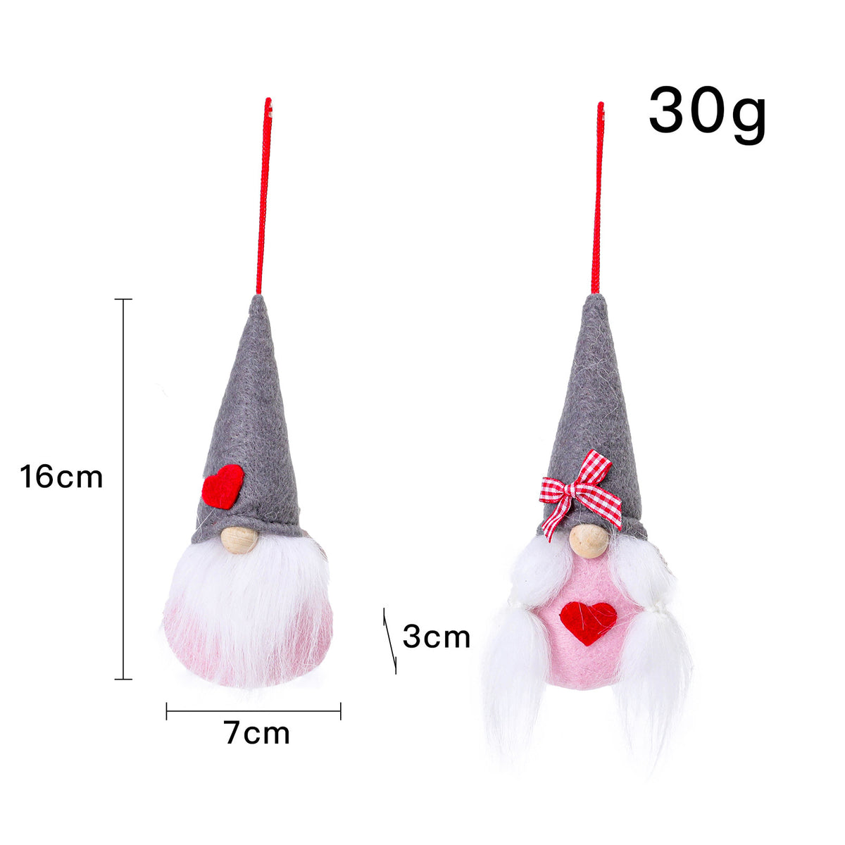 Christmas Gnome Hanging Ornaments — Set of 2